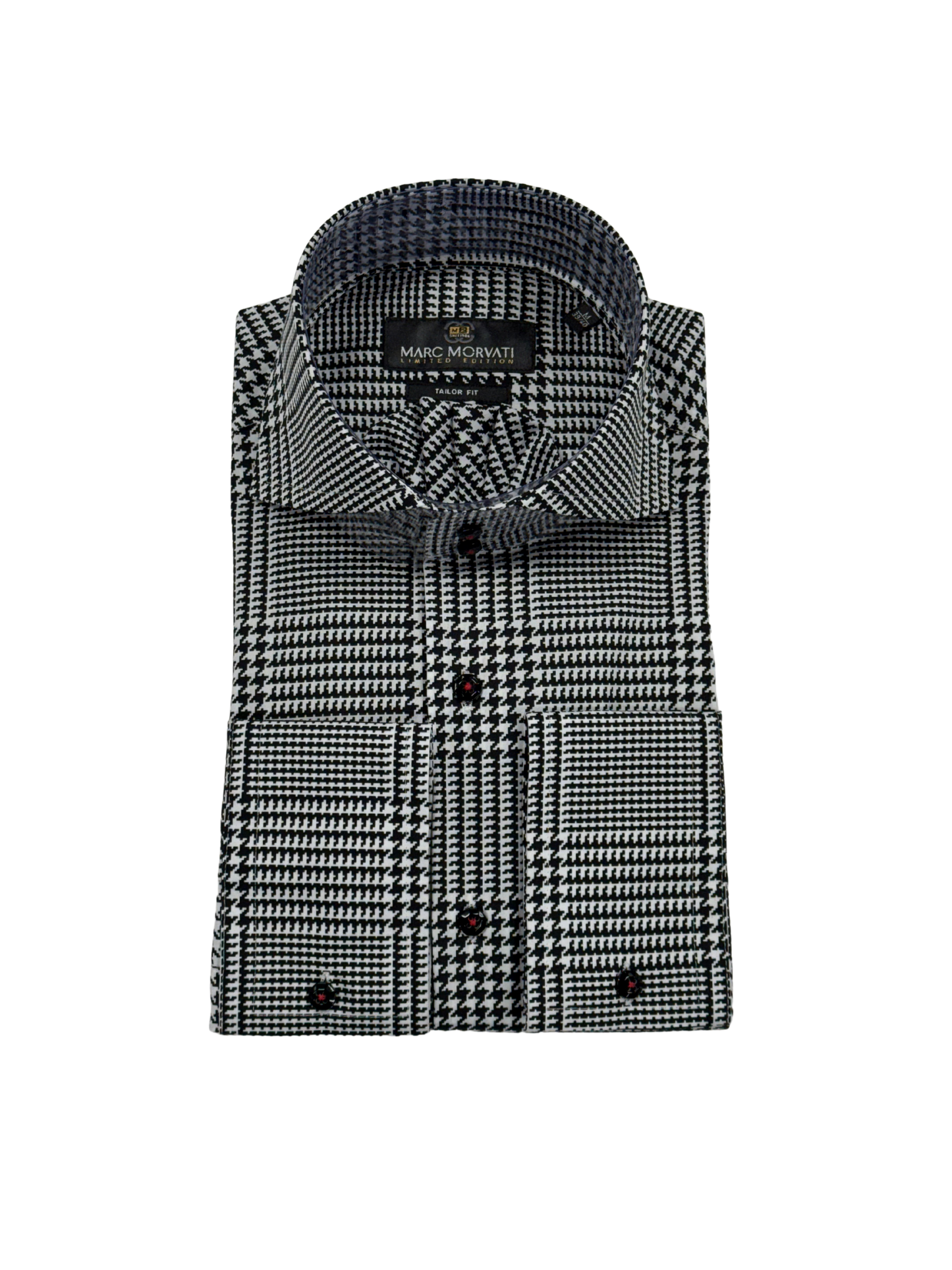 Black and White Houndstooth Dress Shirt