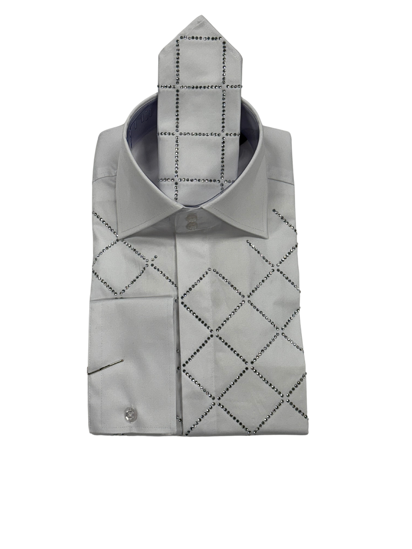 White Diamond Crystal Dress Shirt