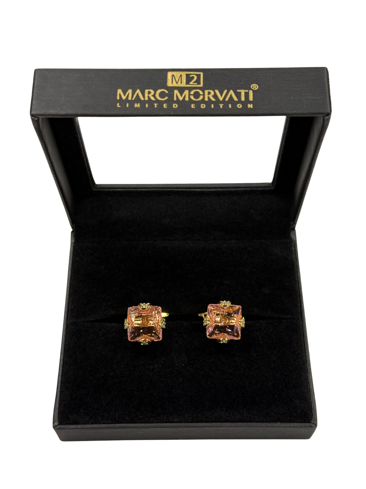 Pink Champagne Crest Cufflinks | Gold