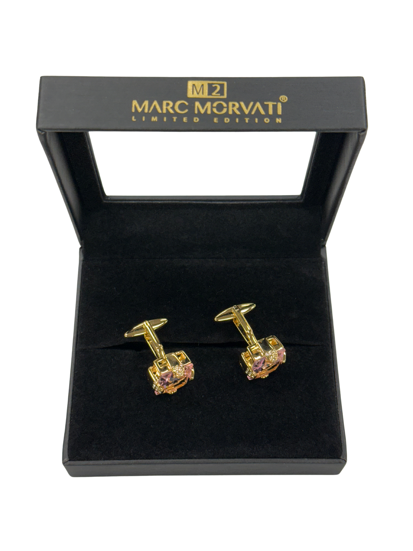 Pink Champagne Crest Cufflinks | Gold