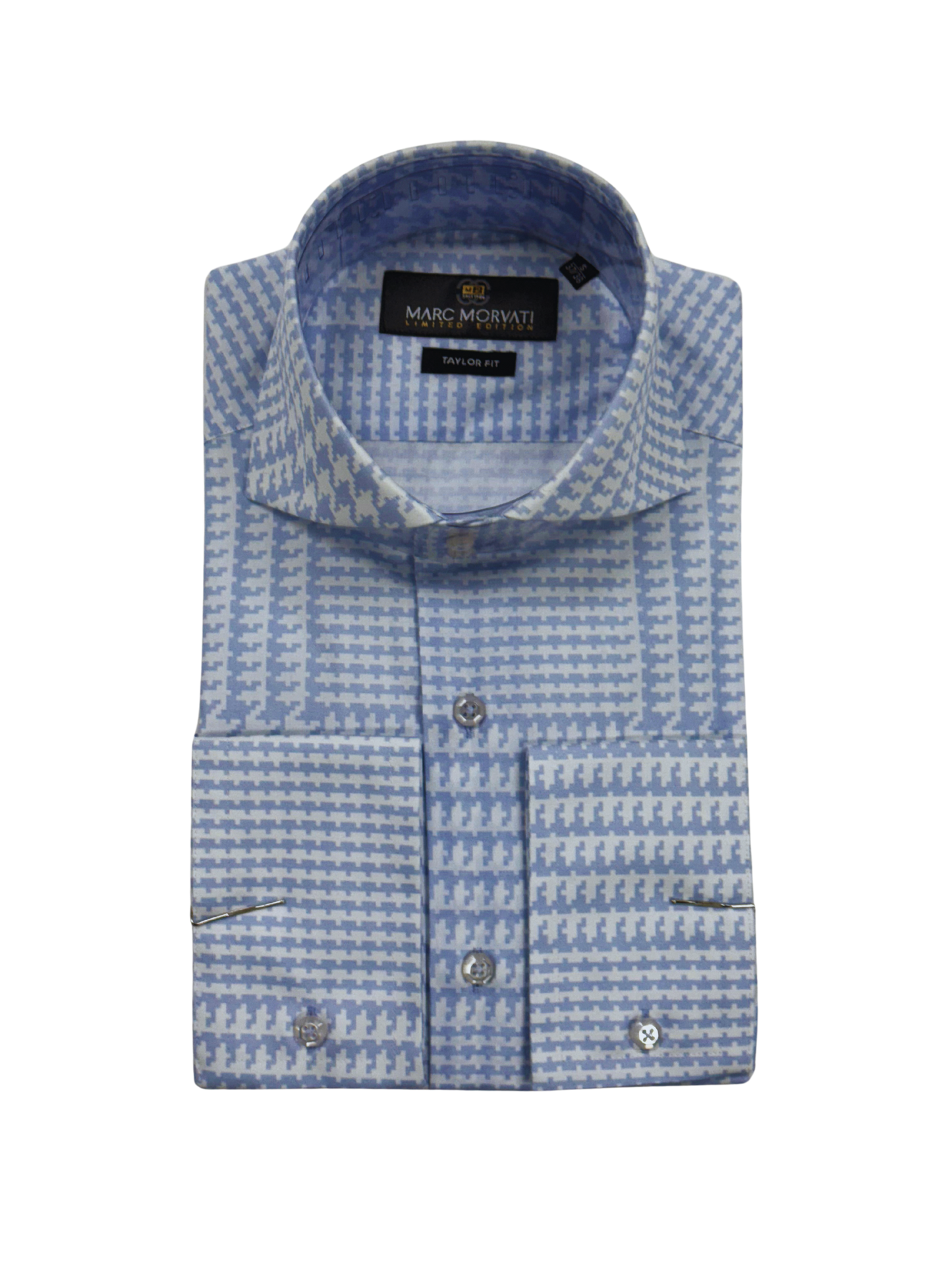 Light Blue Houndstooth Dress Shirt