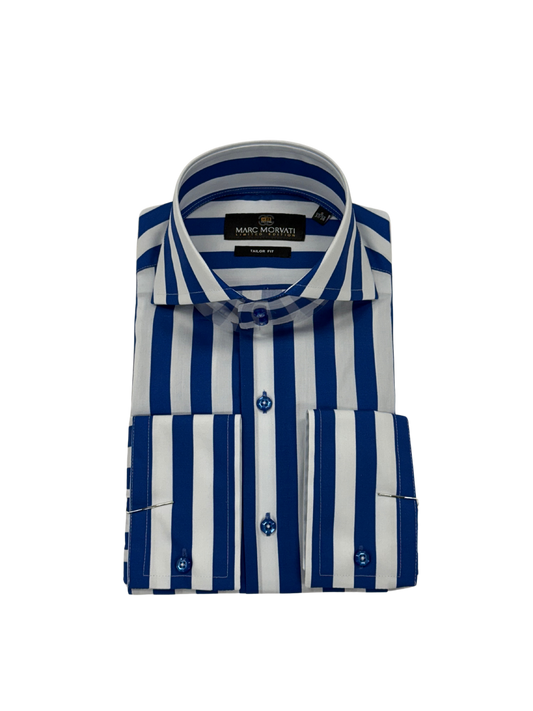 Royal Blue Stripe Dress Shirt