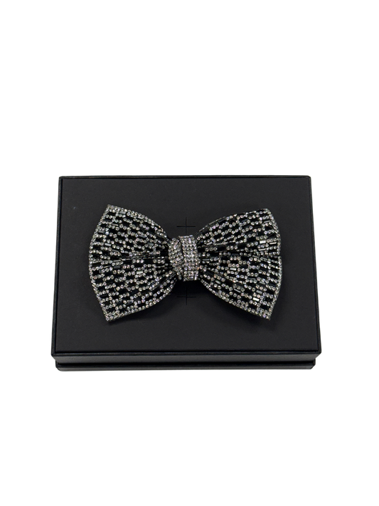 Black Pavé Crystal Bow Tie
